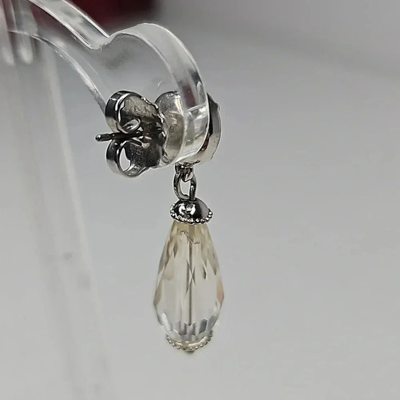 Lia Sophia Pearl Beaded Silver Drop Earrings - Picture 9 of 11